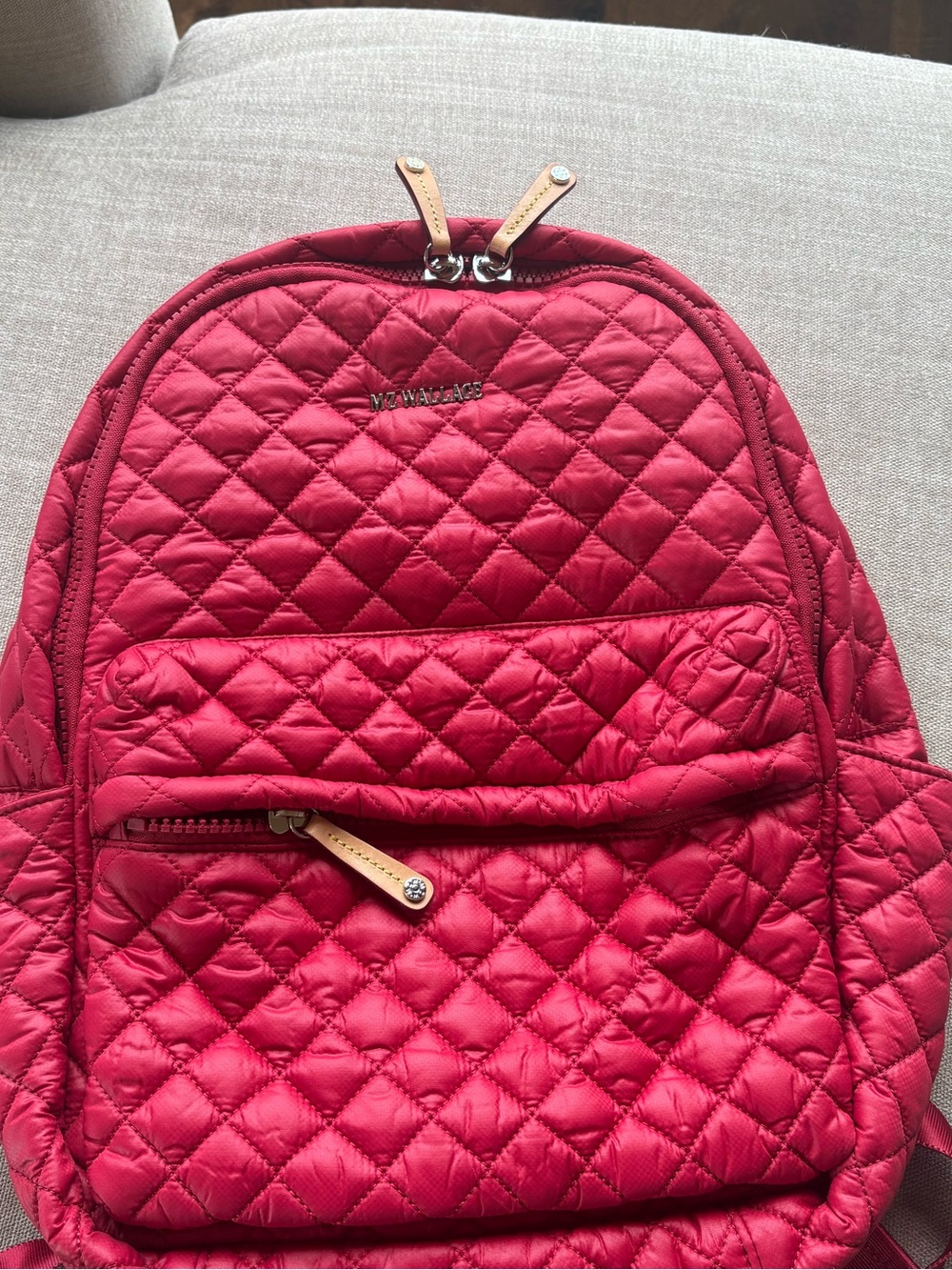 MZ Wallace Red Quilted Backpack